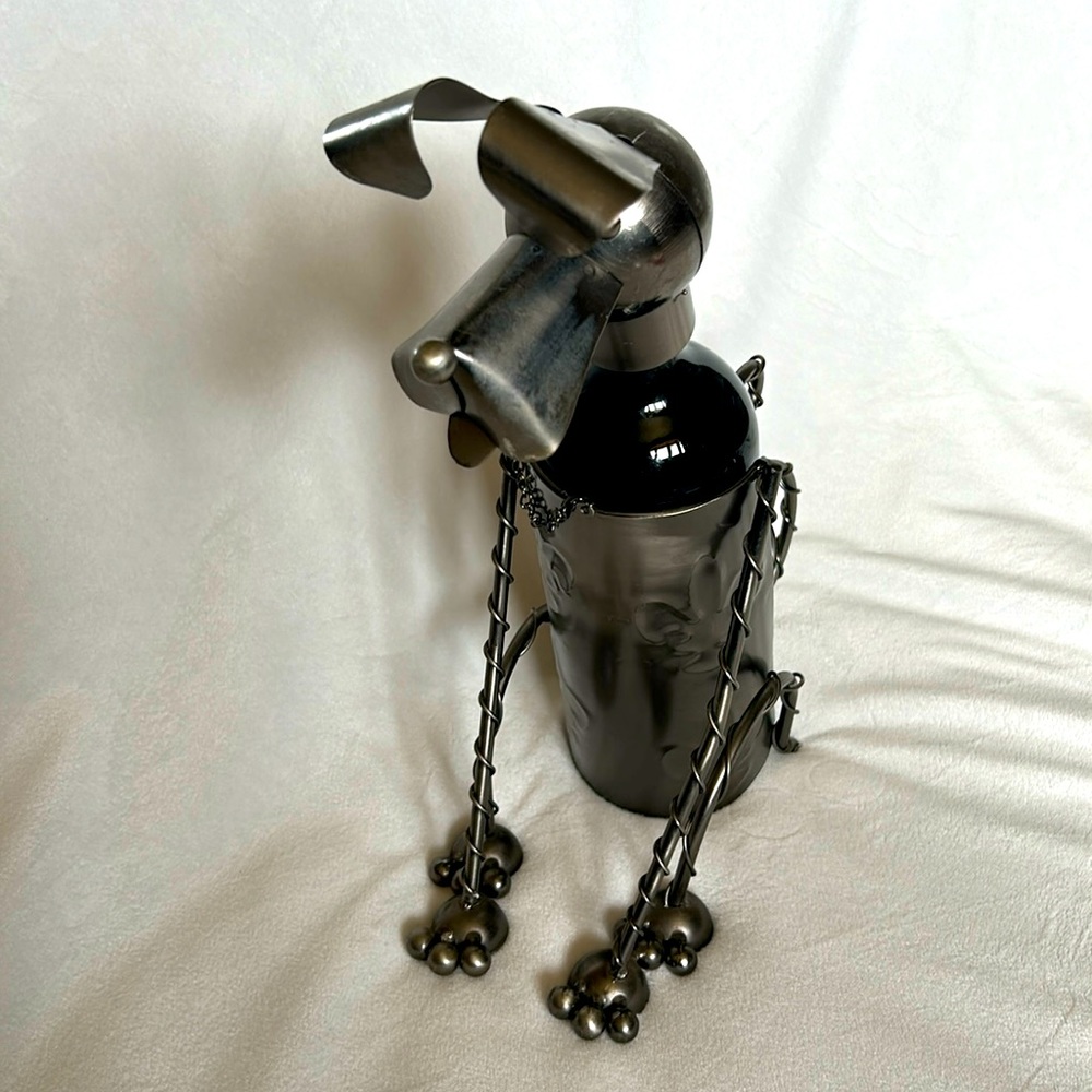 Metal Sculpture Wine Bottle Holder / Steampunk